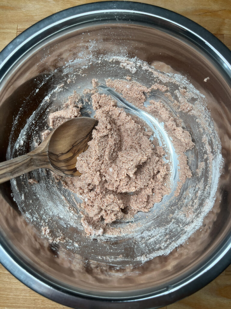 Mixing Lotus Bread Batter With Spoon