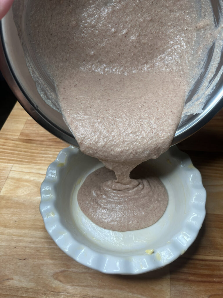 Pouring Lotus Bread Batter