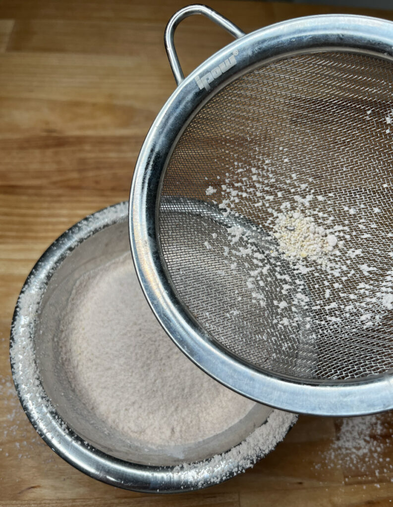 Sifting Lotus Flour With Sieve